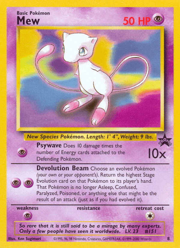 Mew, carta 8 de Wizards Black Star Promos