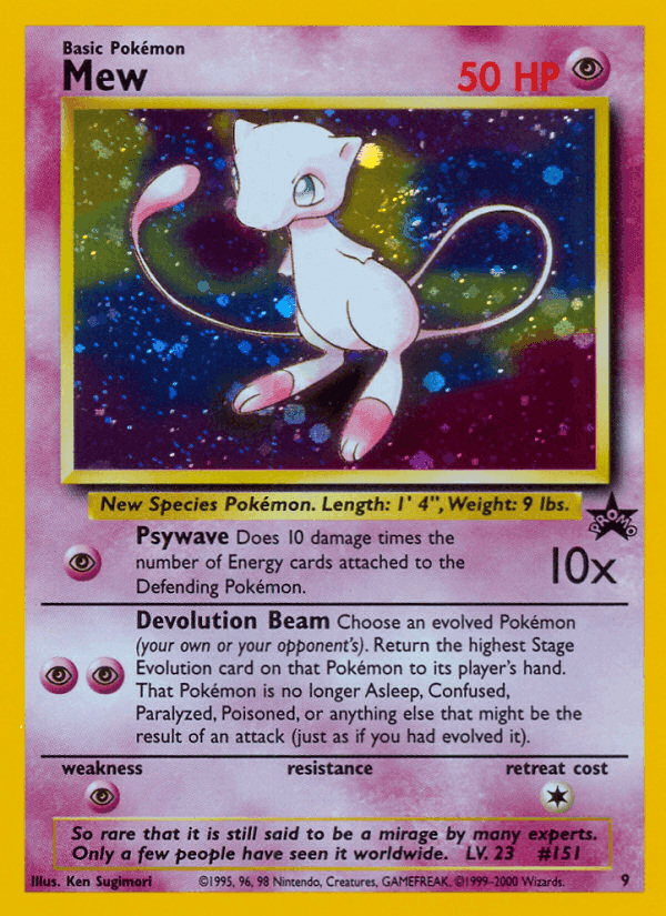 Mew, carta 9 de Wizards Black Star Promos