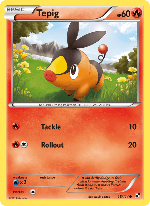 Tepig, carta 15 de Black & White