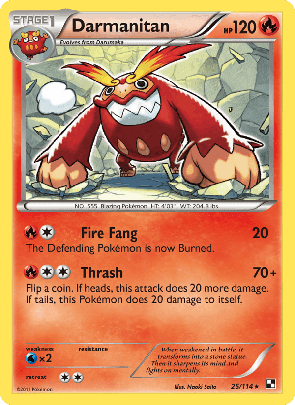 Darmanitan, card 25 from Black & White
