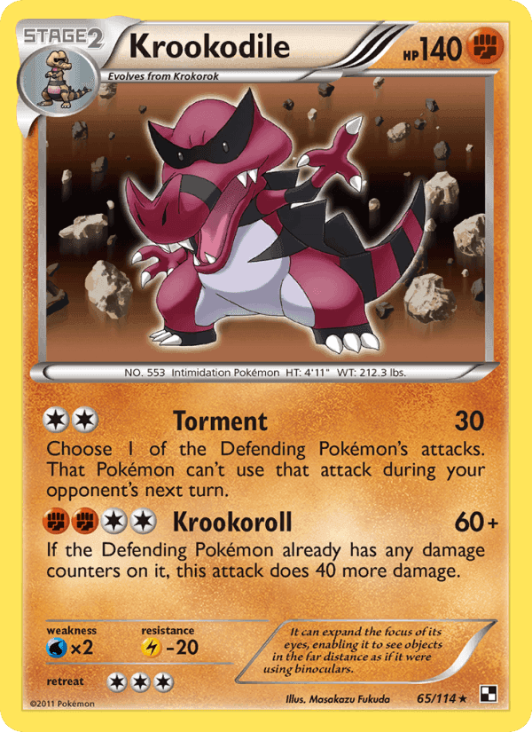 Krookodile, card 65 from Black & White