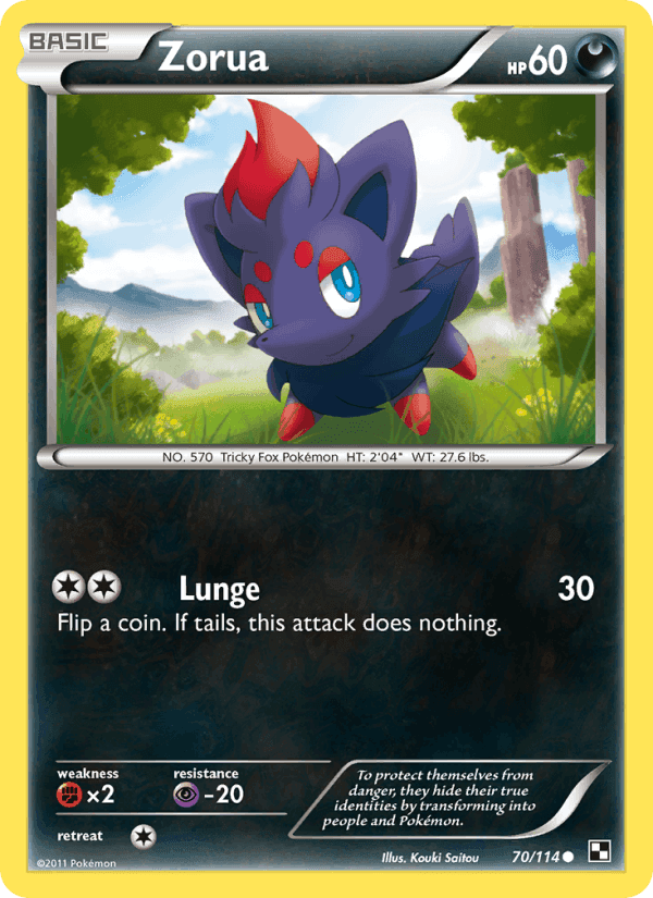 Zorua, card 70 from Black & White
