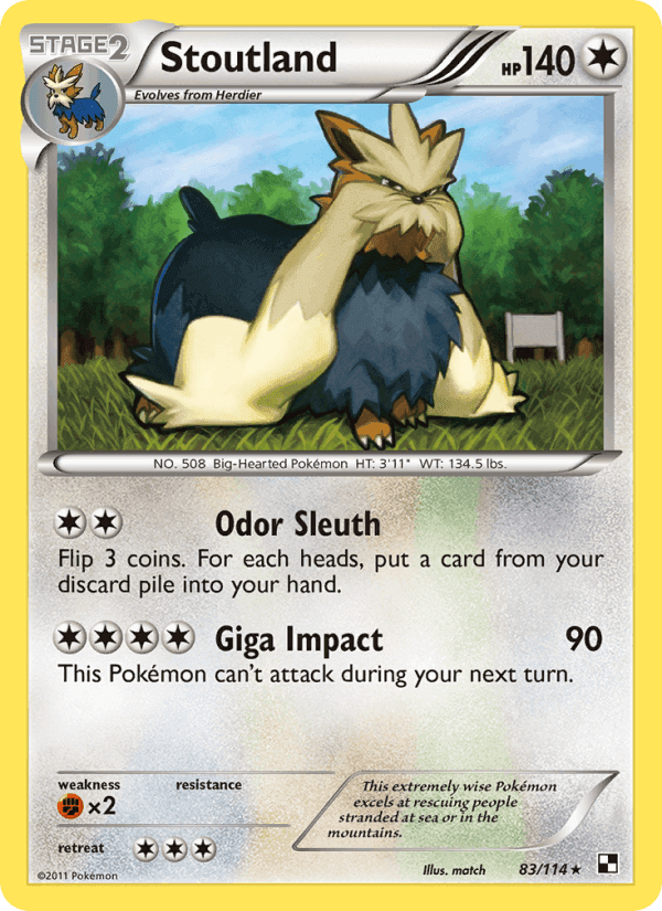 Stoutland, card 83 from Black & White