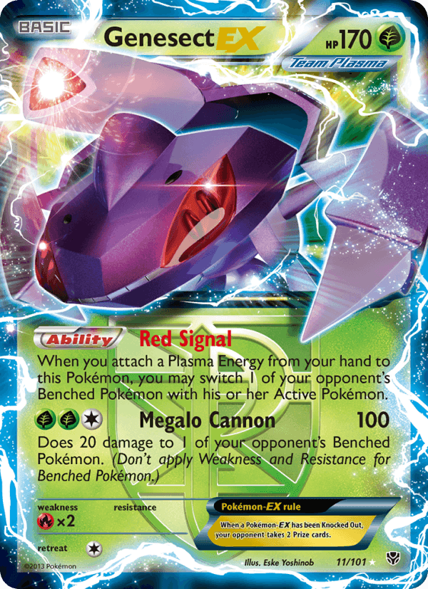 Genesect-EX, card 11 from Plasma Blast