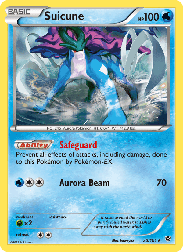 Suicune, card 20 from Plasma Blast