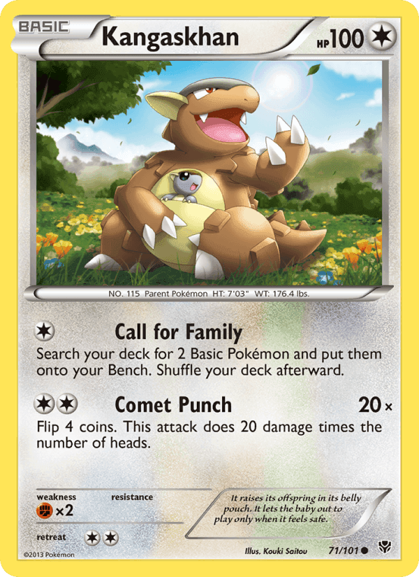 Kangaskhan, card 71 from Plasma Blast