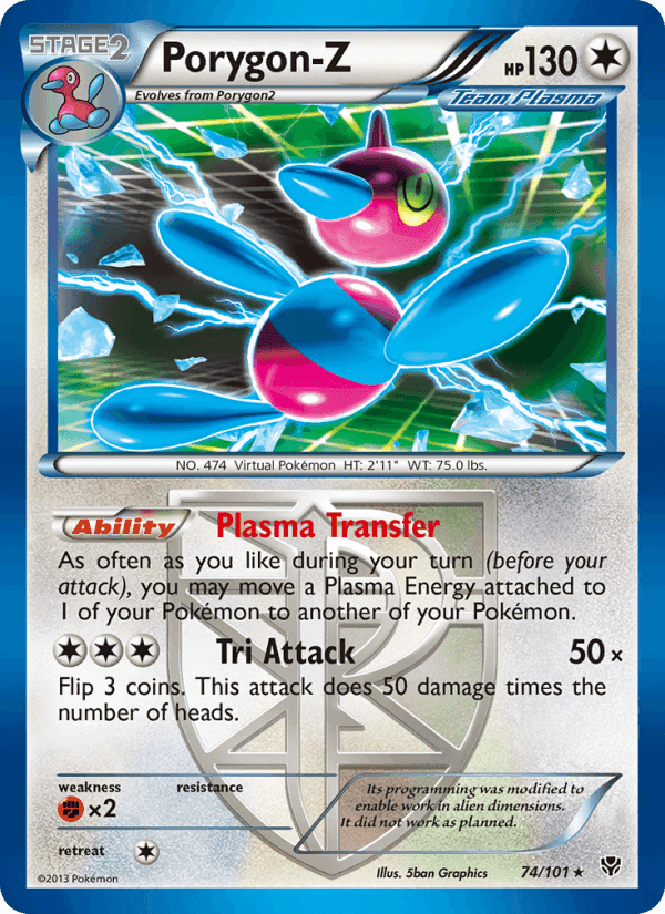 Porygon-Z, card 74 from Plasma Blast