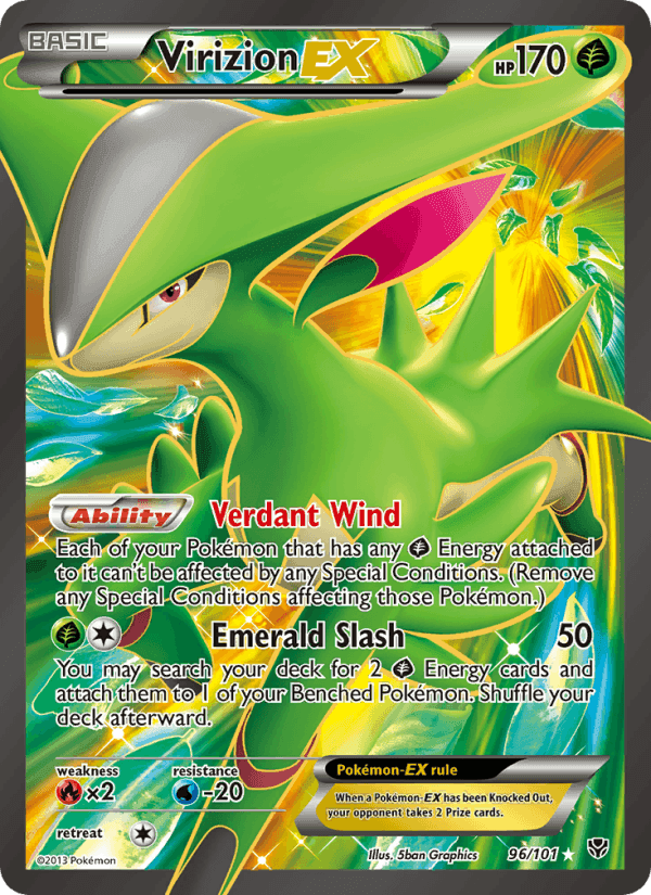 Virizion-EX, card 96 from Plasma Blast