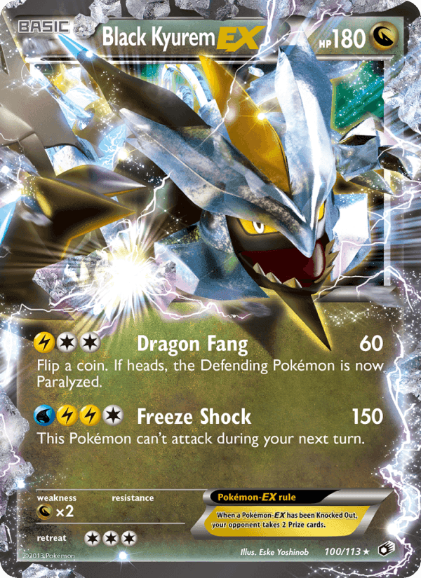 Black Kyurem-EX, card 100 from Legendary Treasures