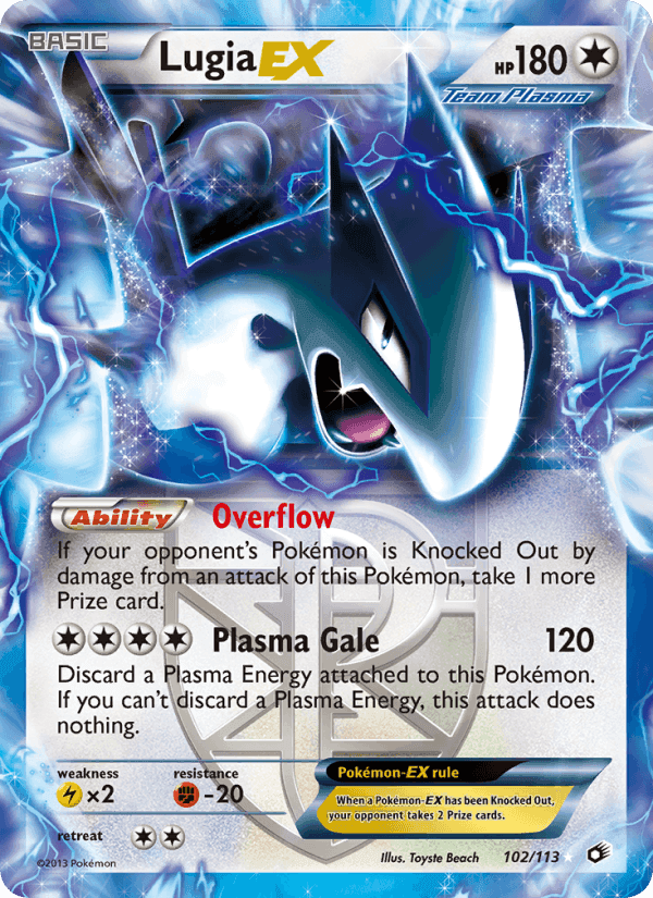 Lugia-EX, carte 102 de Legendary Treasures