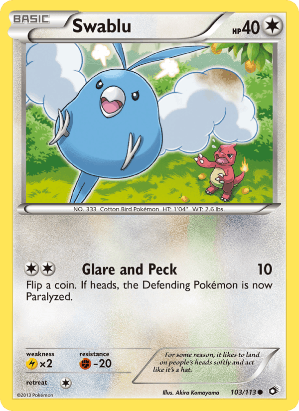 Swablu, card 103 from Legendary Treasures