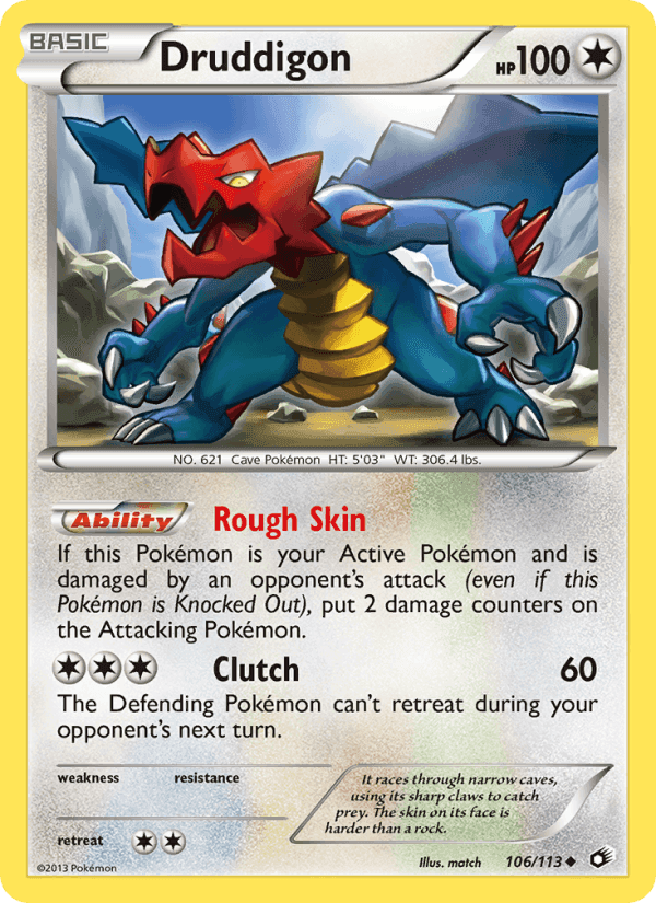 Druddigon, card 106 from Legendary Treasures