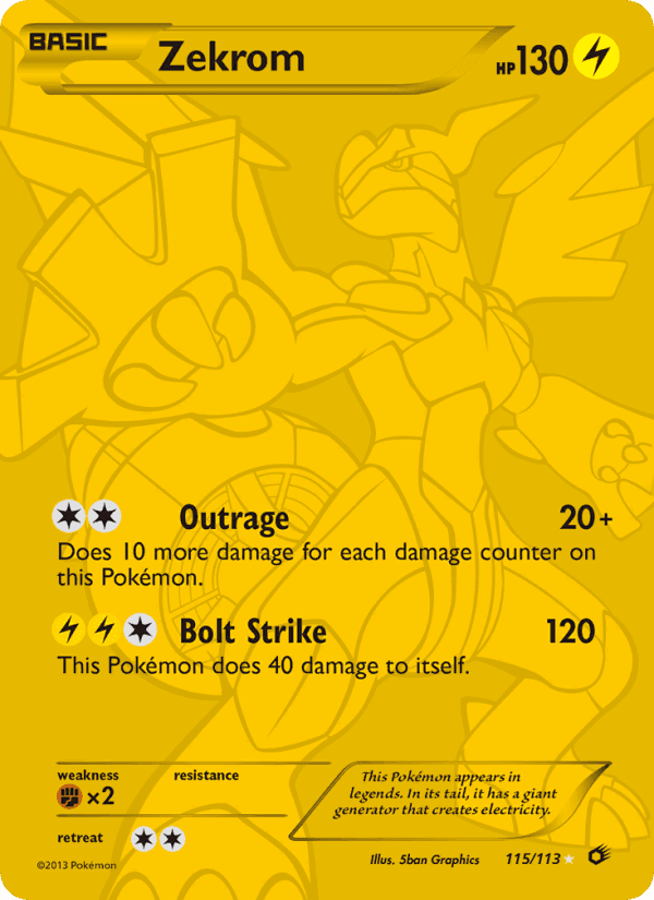Zekrom, card 115 from Legendary Treasures