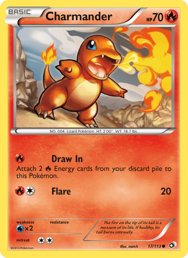 Charmander, carta 17 de Tesouros Lendários