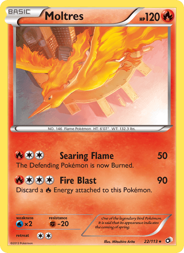 Moltres, carte 22 de Legendary Treasures