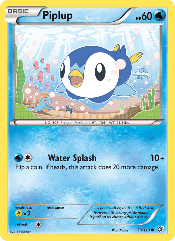 Piplup, carte 33 de Legendary Treasures