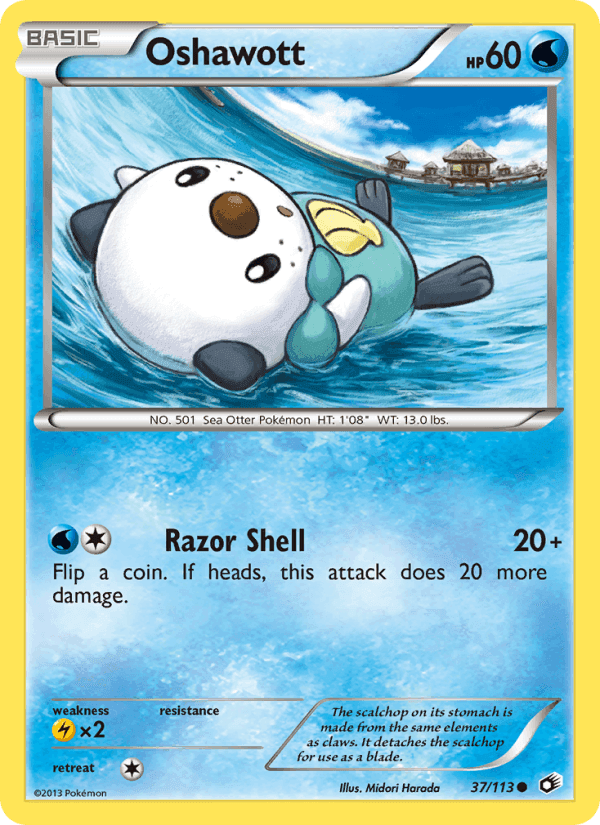 Oshawott, card 37 from Legendary Treasures