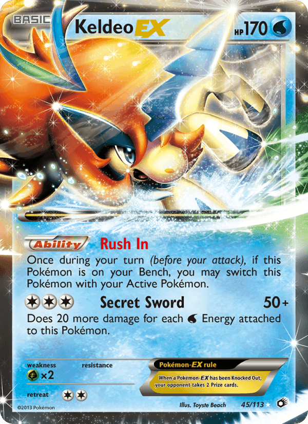 Keldeo-EX, carta 45 di Legendary Treasures
