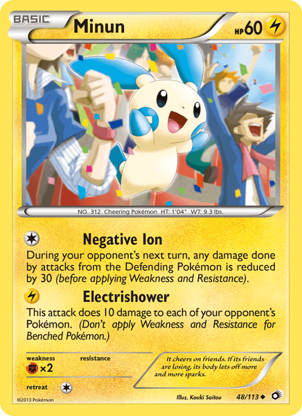 Minun, card 48 from Legendary Treasures