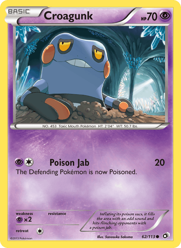 Croagunk, card 62 from Legendary Treasures