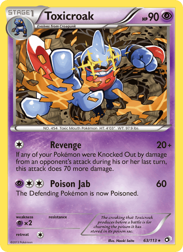 Toxicroak, card 63 from Legendary Treasures