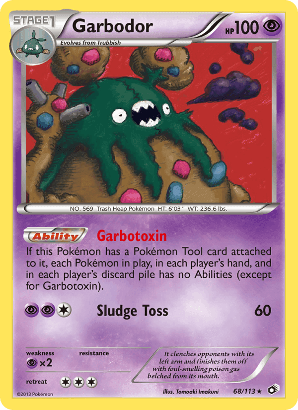 Garbodor, carte 68 de Legendary Treasures