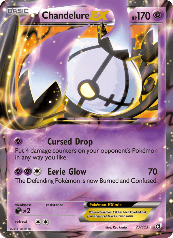 Chandelure-EX, card 77 from Legendary Treasures