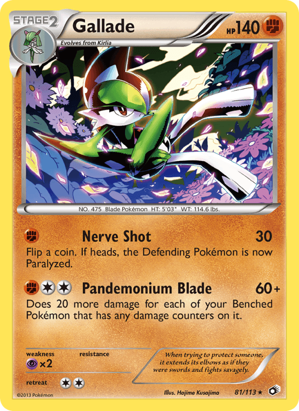 Gallade, card 81 from Legendary Treasures