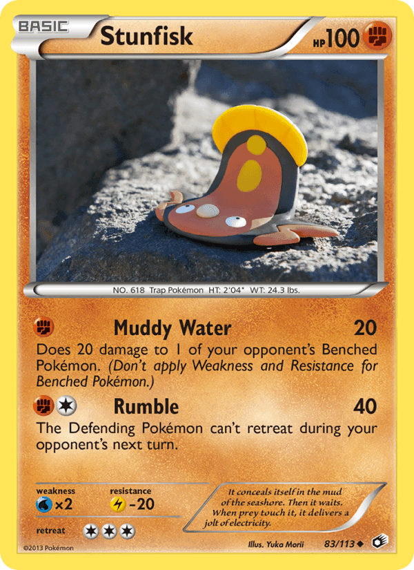Stunfisk, card 83 from Legendary Treasures
