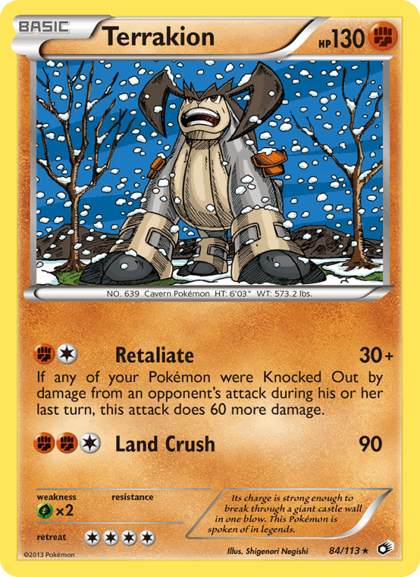 Terrakion, card 84 from Legendary Treasures