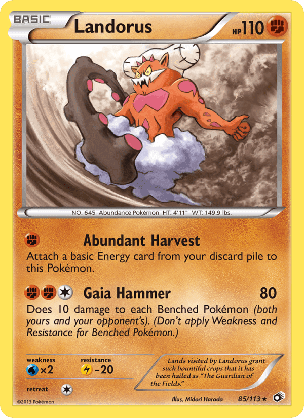 Landorus, card 85 from Legendary Treasures