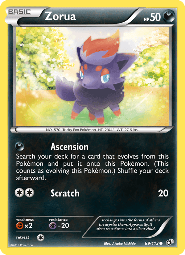 Zorua, card 89 from Legendary Treasures