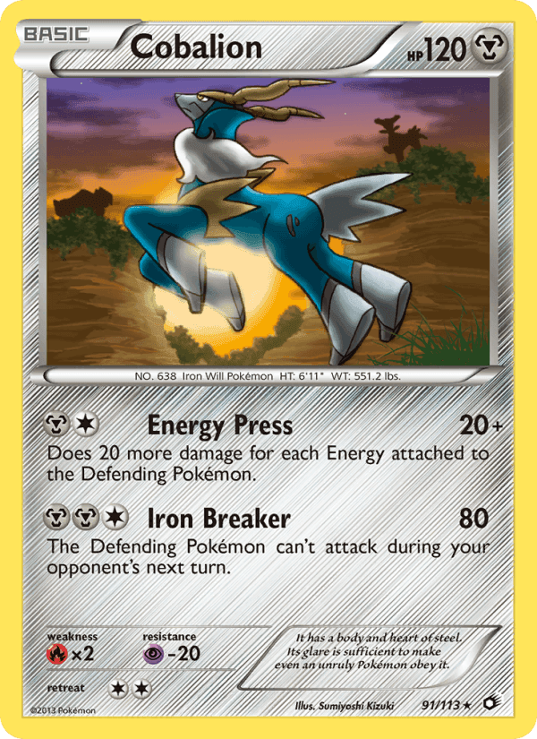 Cobalion, card 91 from Legendary Treasures