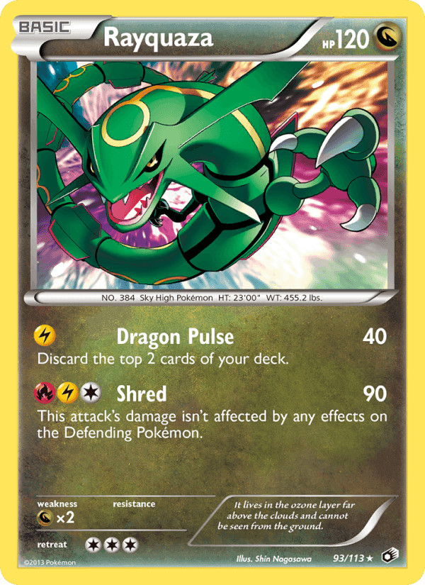 Rayquaza, card 93 from Legendary Treasures