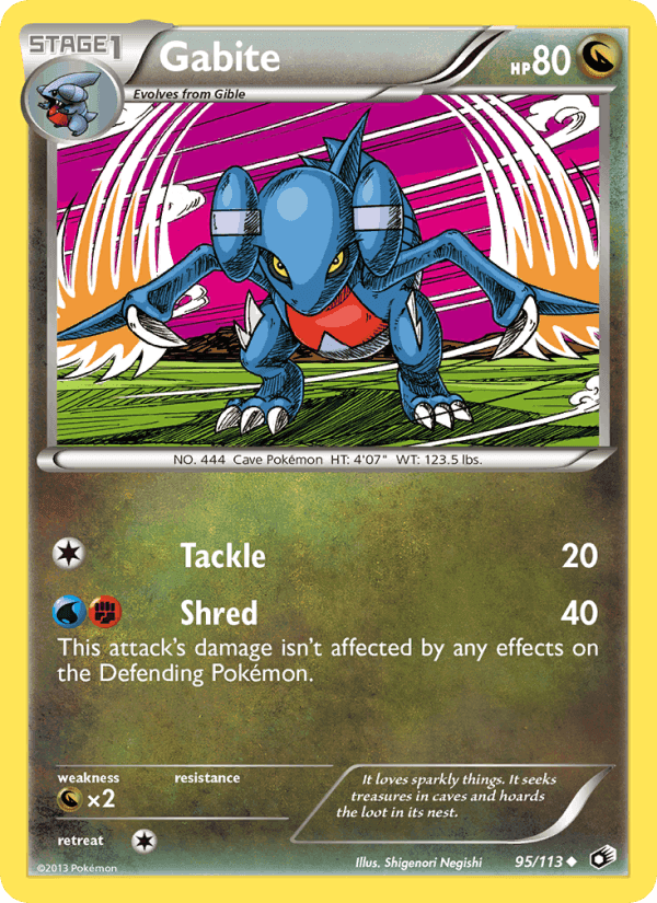 Gabite, card 95 from Legendary Treasures