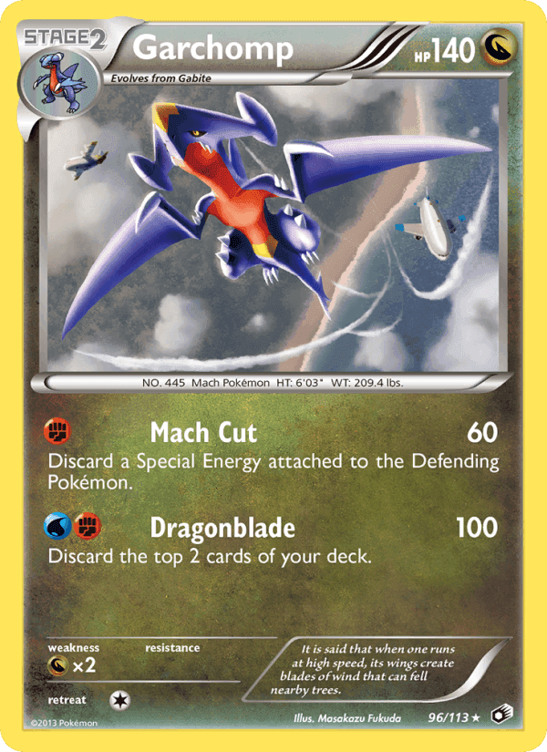 Garchomp, card 96 from Legendary Treasures