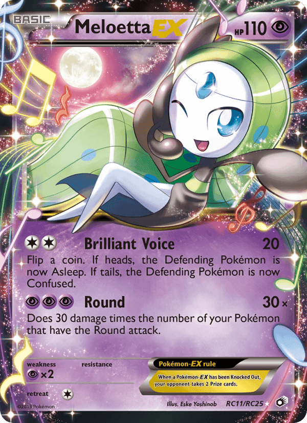 Meloetta-EX, carta RC11 de Legendary Treasures