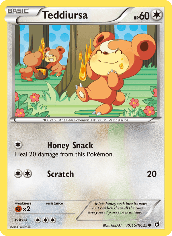 Teddiursa, card RC15 from Legendary Treasures