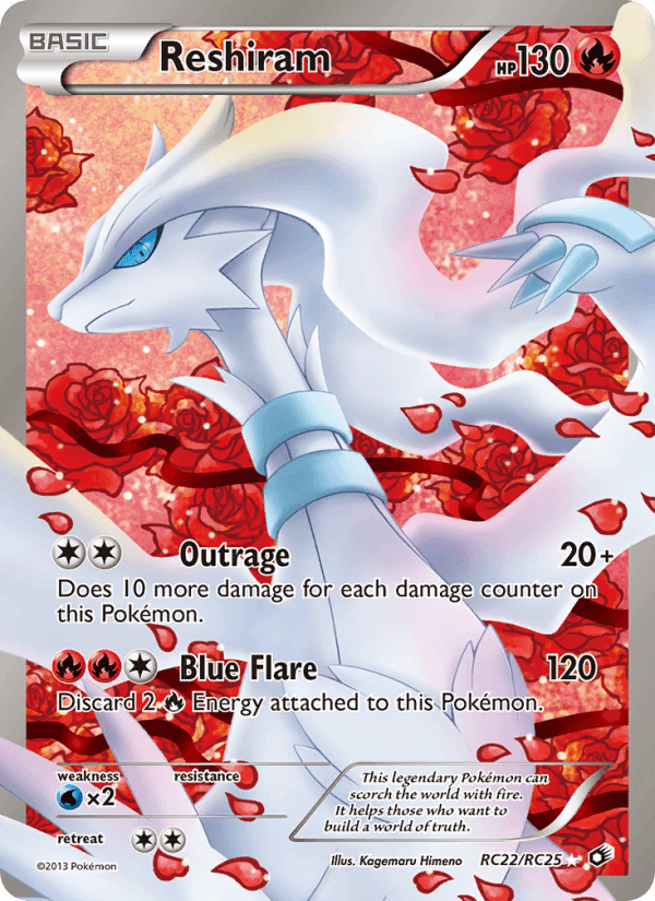 Reshiram, carta RC22 di Legendary Treasures