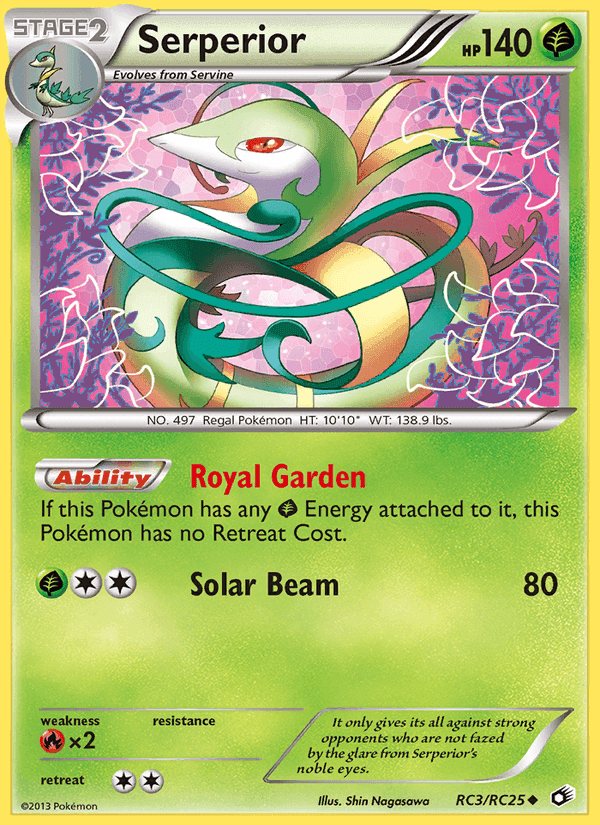 Serperior, card RC3 from Legendary Treasures
