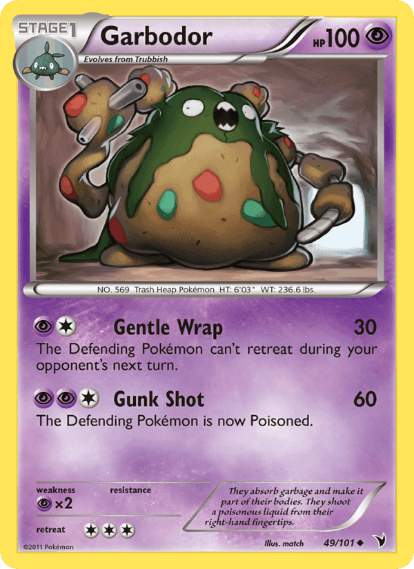 Garbodor, carta 49 di Noble Victories