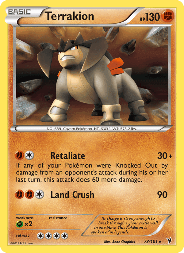 Terrakion, card 73 from Noble Victories