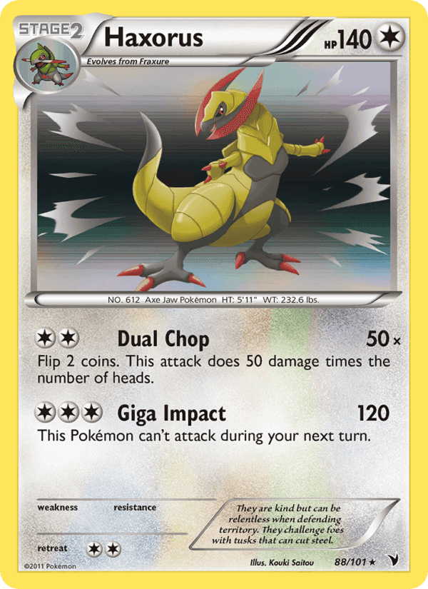 Haxorus, card 88 from Noble Victories