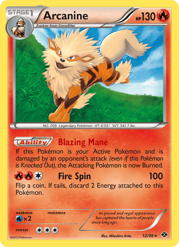 Arcanine, card 12 from Next Destinies