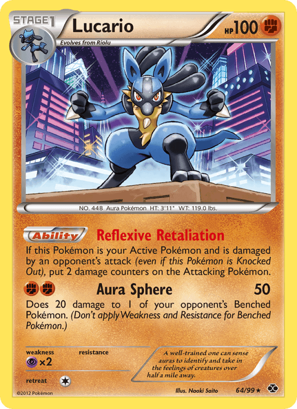 Lucario, card 64 from Next Destinies
