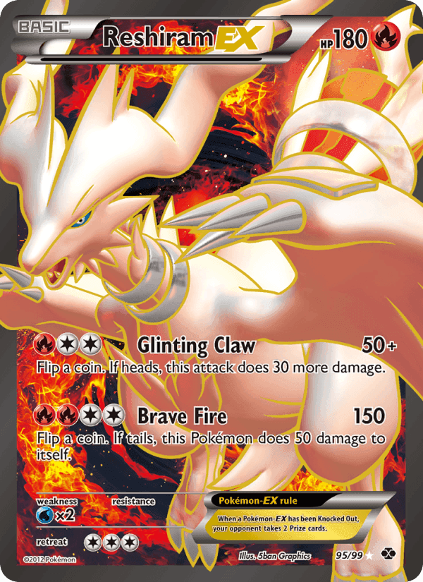 Reshiram-EX, card 95 from Next Destinies