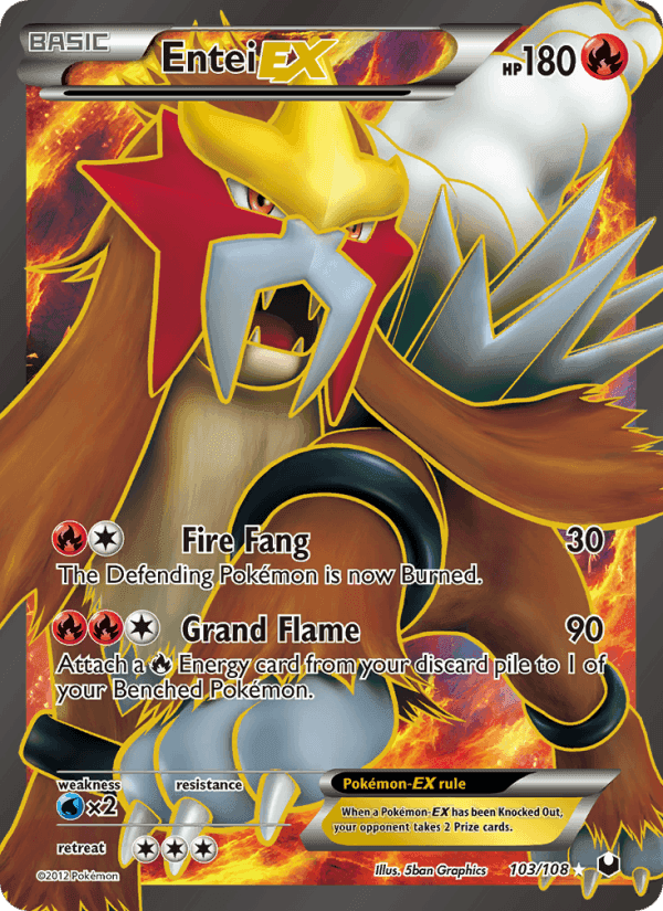 Entei-EX, card 103 from Dark Explorers