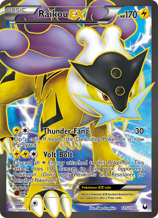 Raikou-EX, card 105 from Dark Explorers