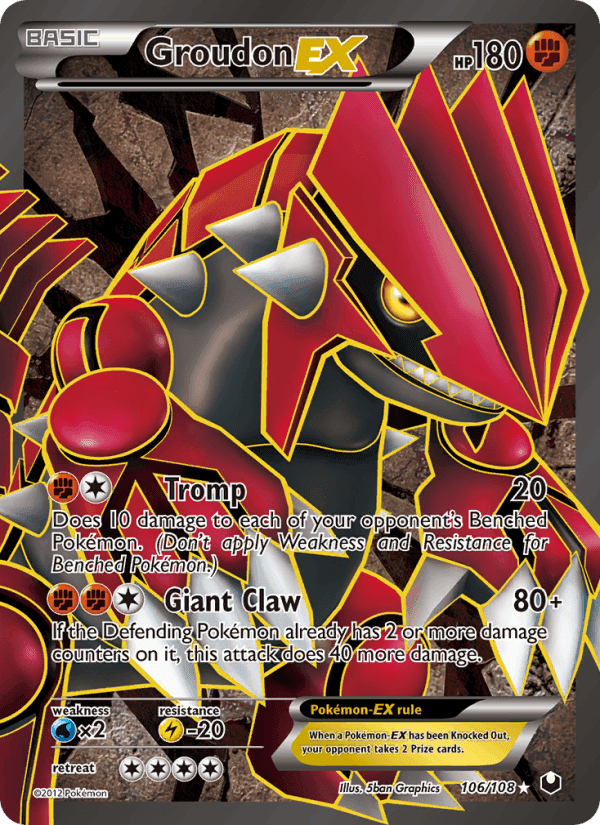 Groudon-EX, card 106 from Dark Explorers