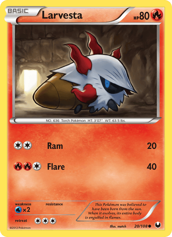 Larvesta, card 20 from Dark Explorers